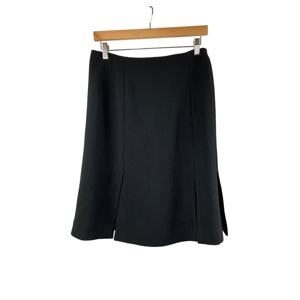 Rickie Freeman Teri Jon Black Wool Skirt Womens Size 6